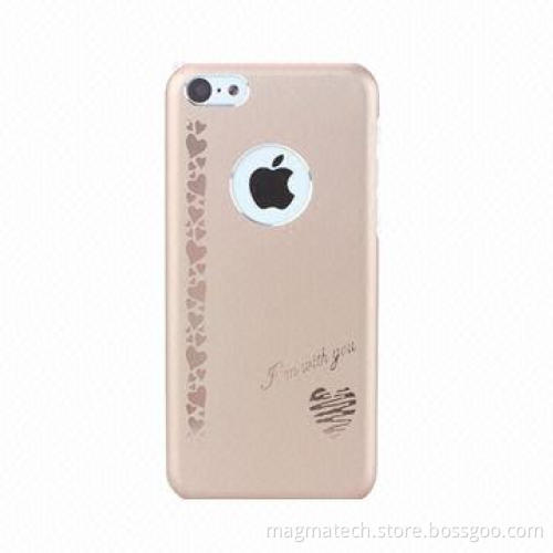 IBACKS Cameo Aluminum Case for iPhone 5C, Heart Series, Ultra-slim, Colorful, Gold